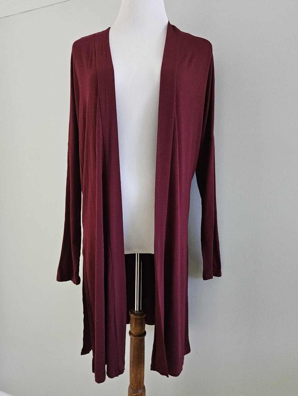 Emma's Closet | Open-Front Burgundy Cardigan Sweater